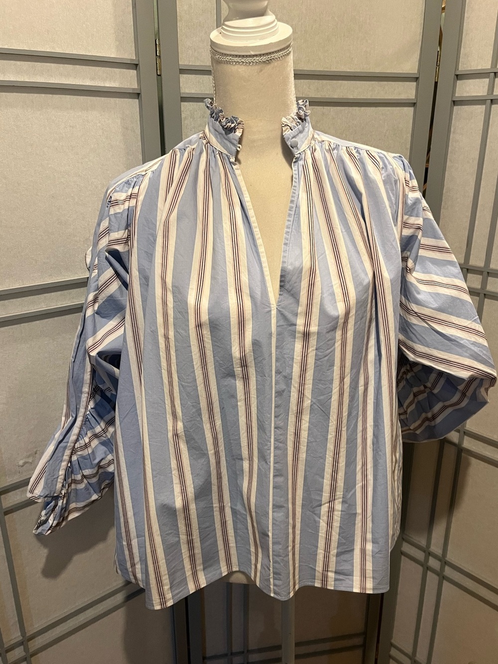 Anthropologie Maje “Lavia” Oversize Ruffle-Collar Blouse Size Fr 1 Small - Picture 3 of 12